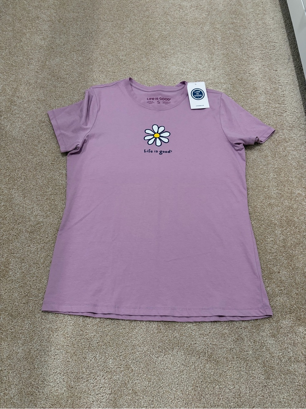 Life Is Good Lavender Crewneck Daisy Tee